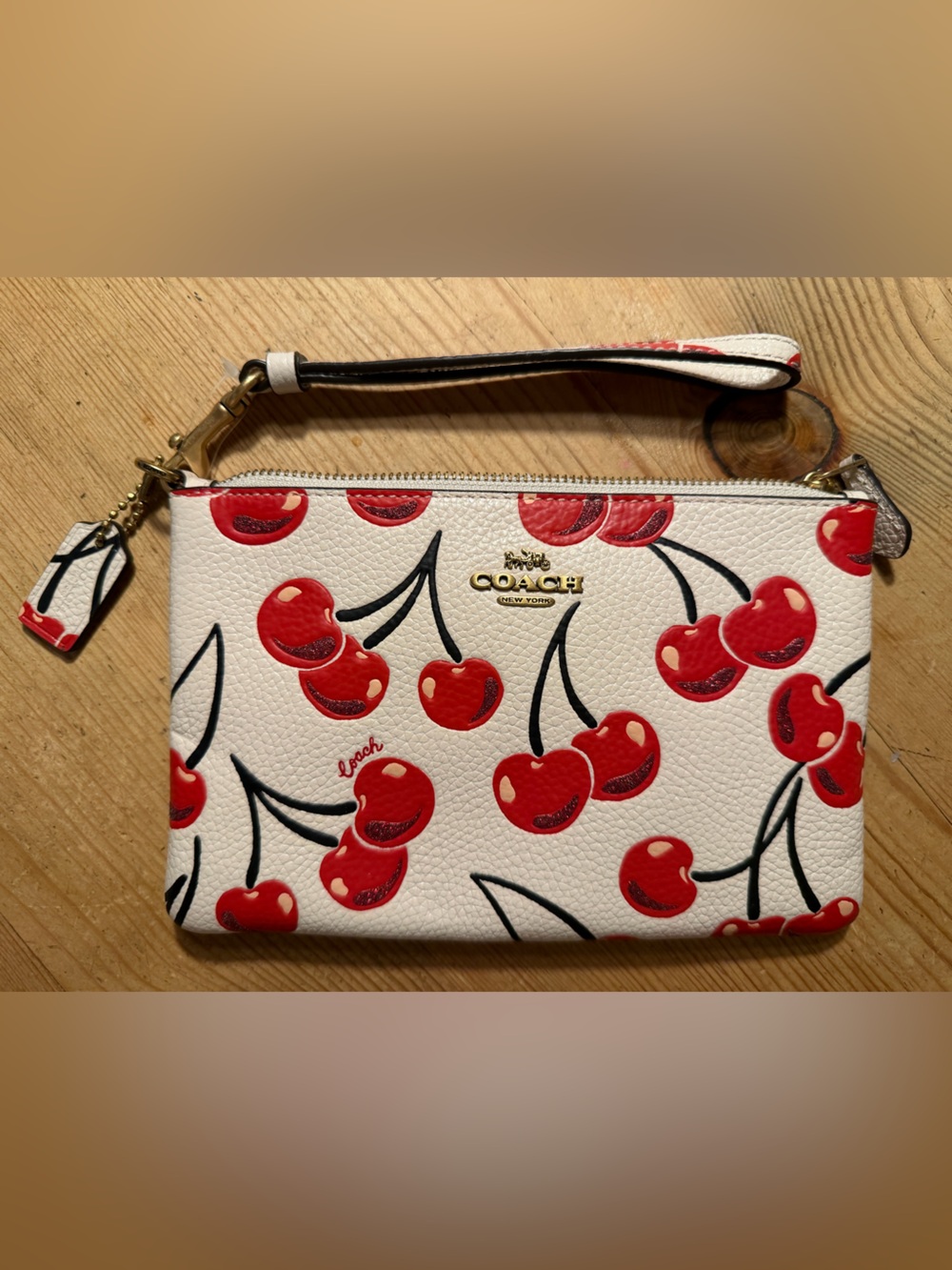 Coach Cherry Print Wristlet